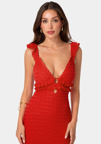Other View-Lace Keyhole Maxi Dress-Red