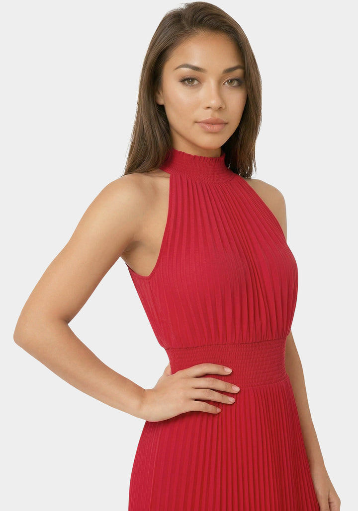 Other View-Sleeveless Pleated Dress-Red