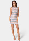 Chevron Sequin Sleeveless Dress