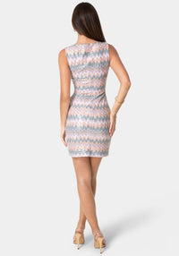 Back View-Missioni Sequin Sleeveless Dress-Multi