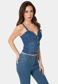 Side View-The Prairie Tank-MEDIUM BLUE