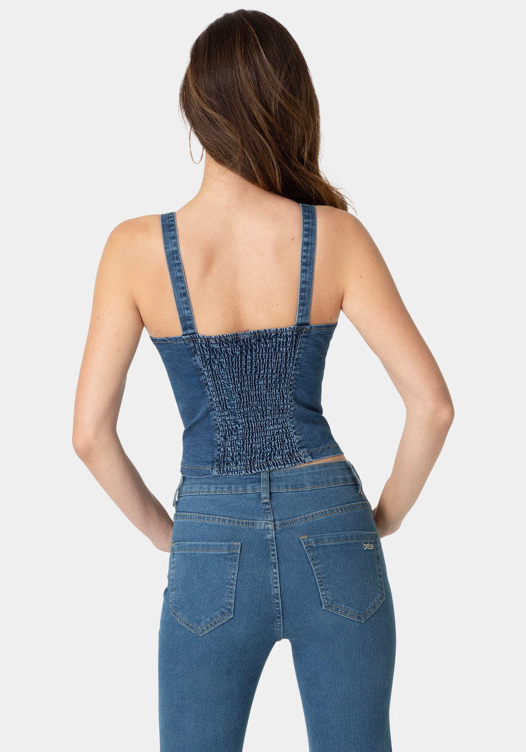 Back View-The Prairie Tank-MEDIUM BLUE