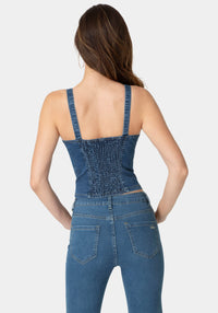 Back View-The Prairie Tank-MEDIUM BLUE