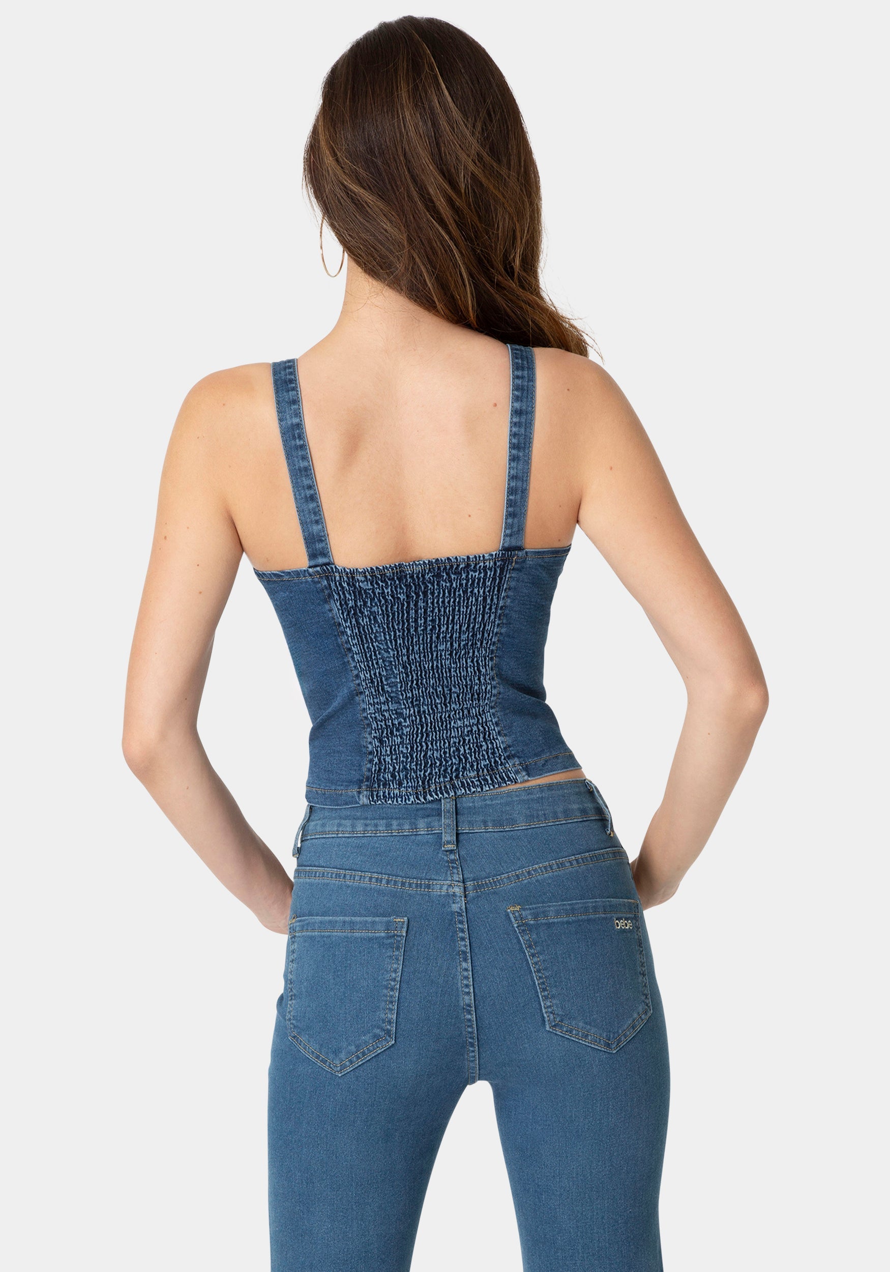 Back View-The Prairie Tank-MEDIUM BLUE