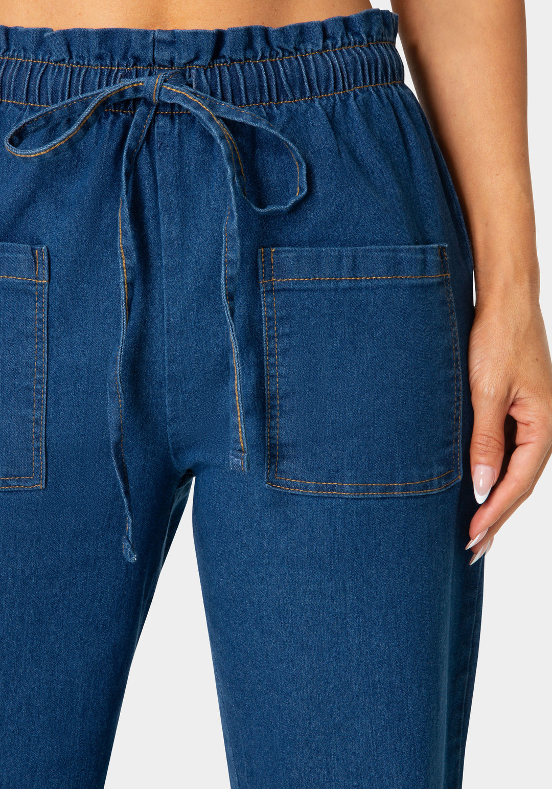 Detail View-The Easy Pocket Pant-Medium Blue