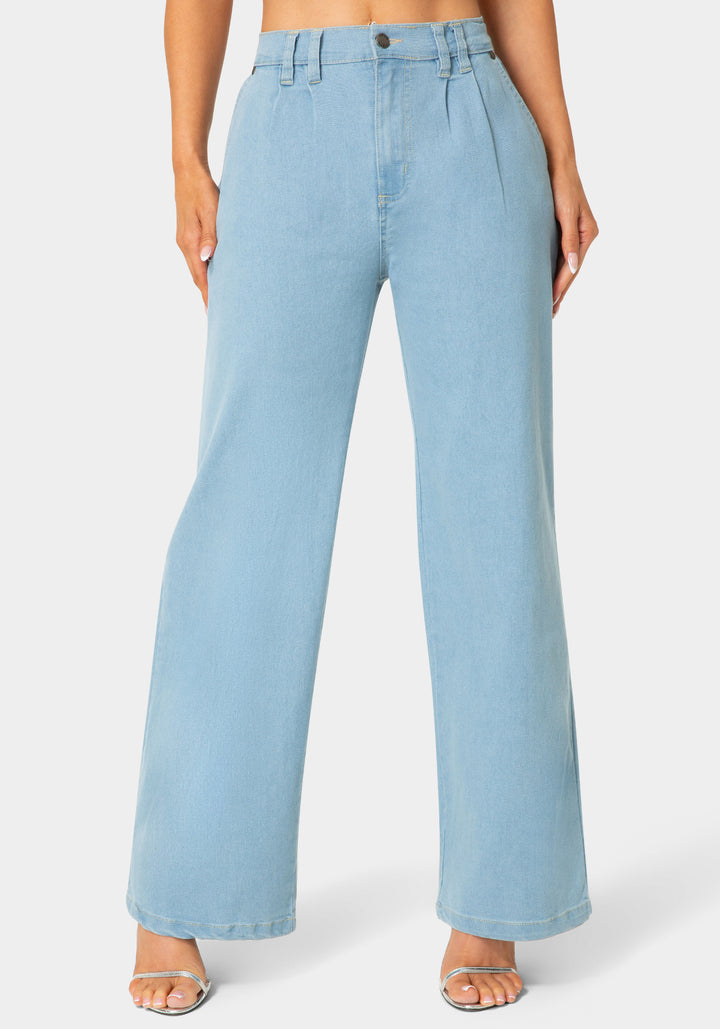 Front View-The Denim Slack-Light Blue