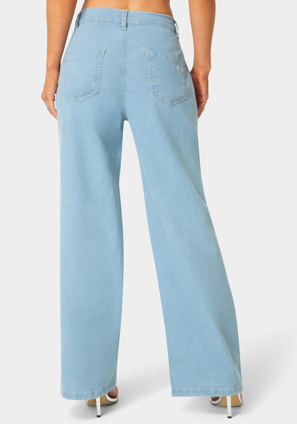 Back View-The Denim Slack-Light Blue