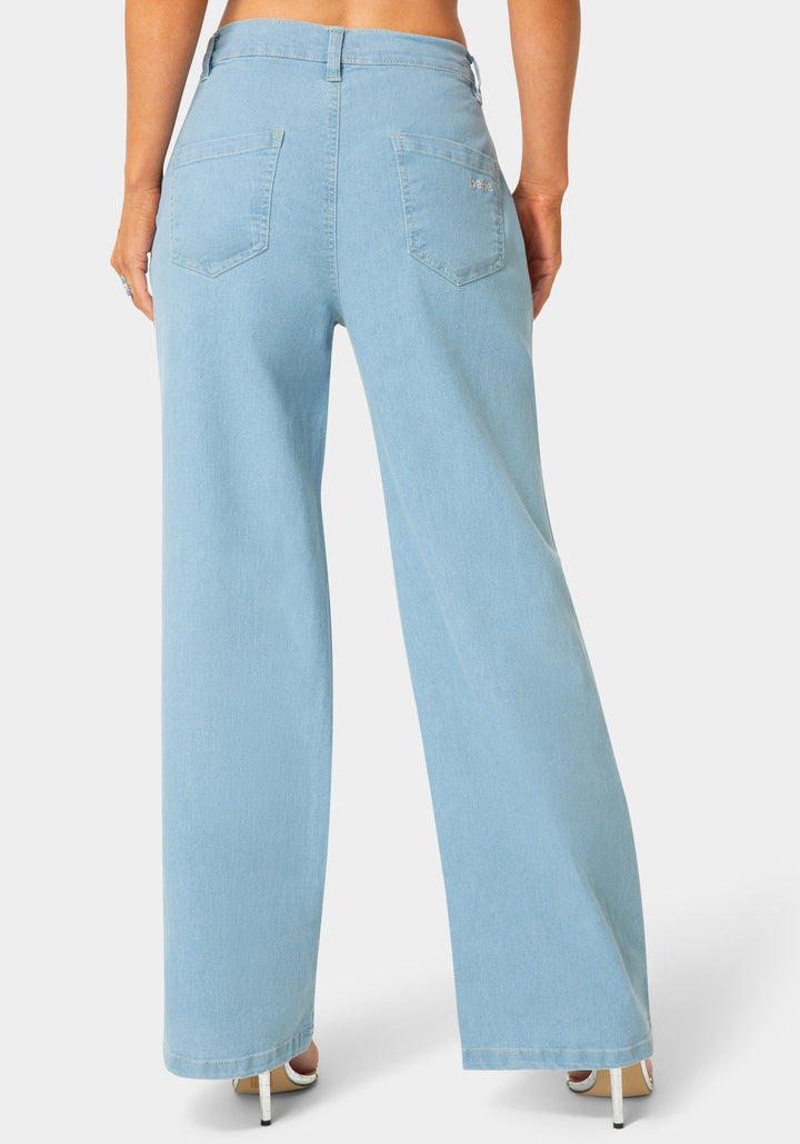 Back View-The Denim Slack-Light Blue