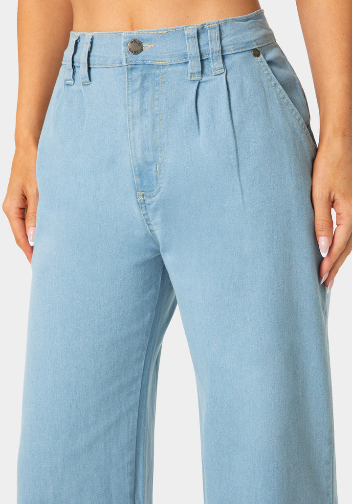 Detail View-The Denim Slack-Light Blue