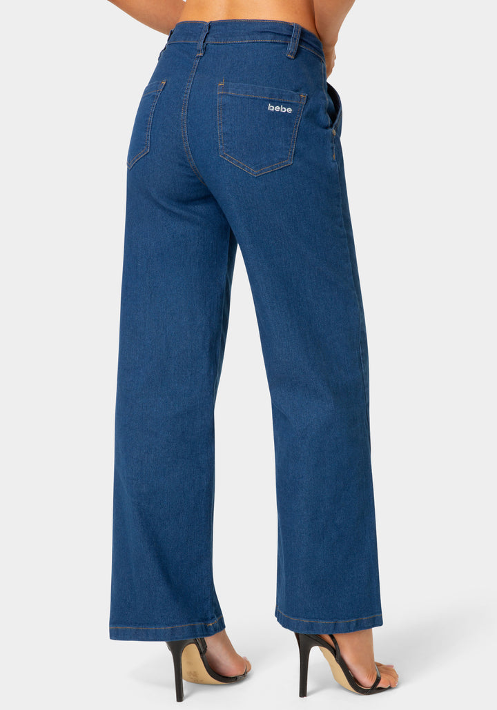 Back View-The Denim Slack-Medium Blue