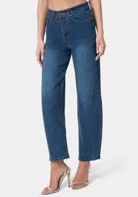 Front View-The Barrel Jean-MEDIUM BLUE