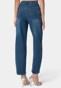Back View-The Barrel Jean-MEDIUM BLUE