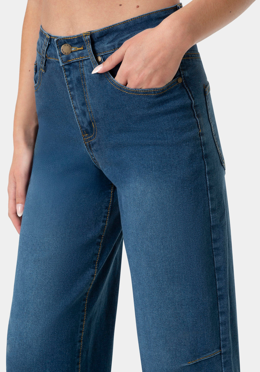 Side View-The Barrel Jean-MEDIUM BLUE