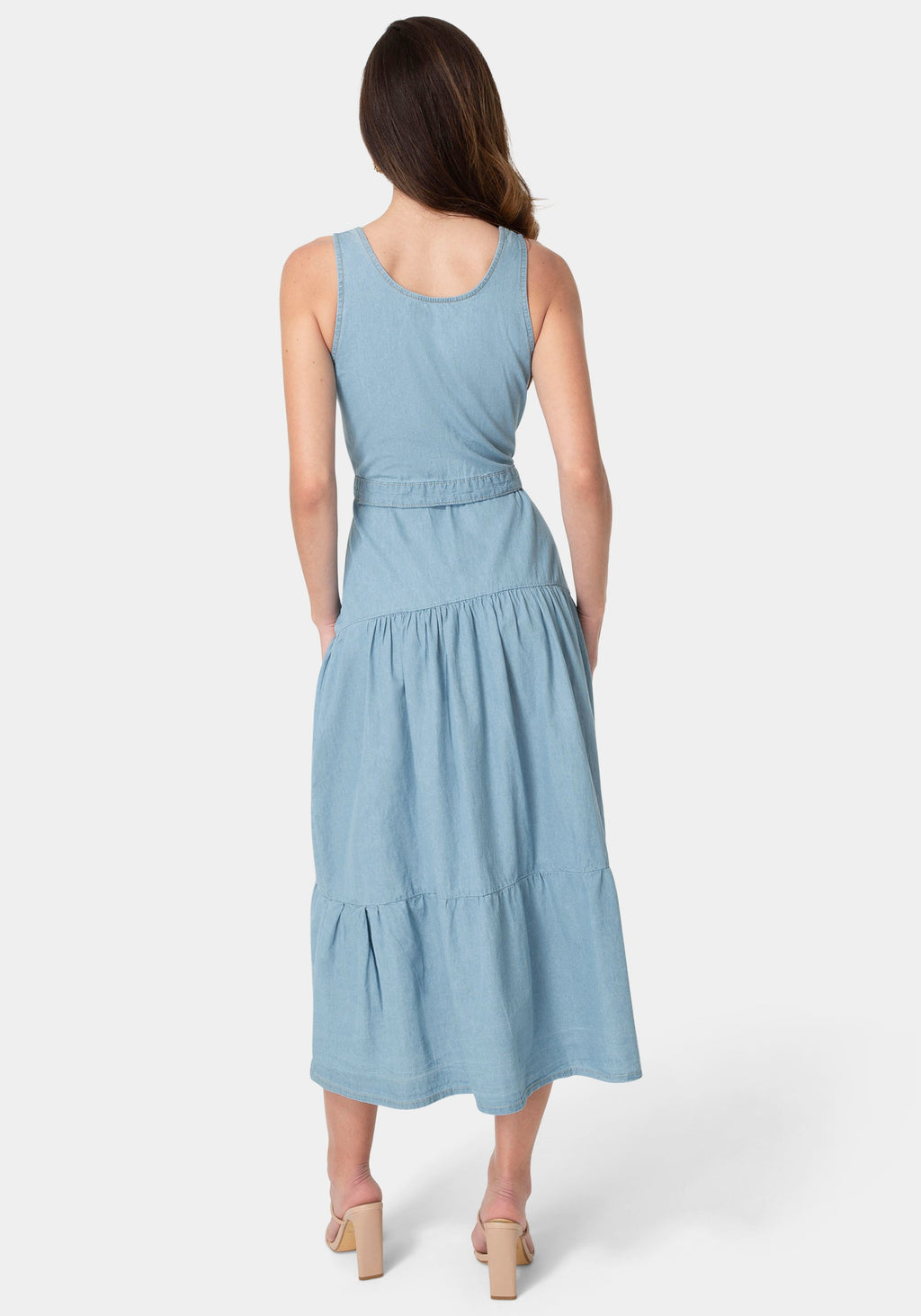 Back View-The Priery Dress-LIGHT WASH