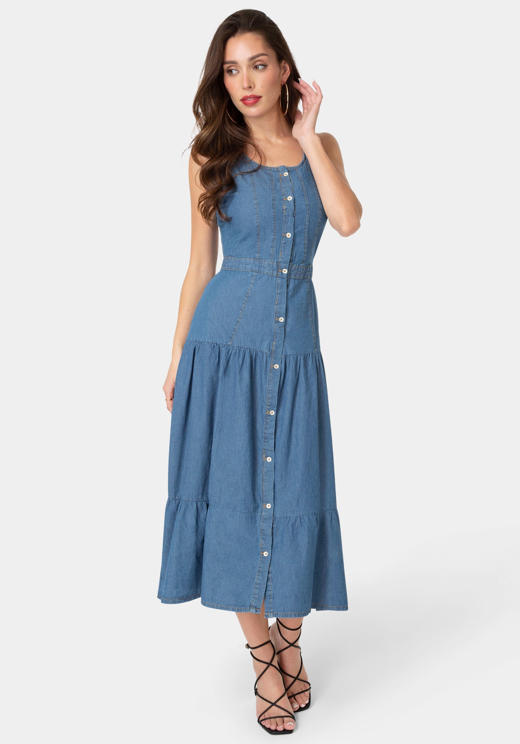 Front View-The Priery Dress-MEDIUM BLUE