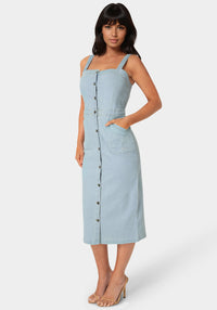 Side View-The Welted Dress-Light Wash
