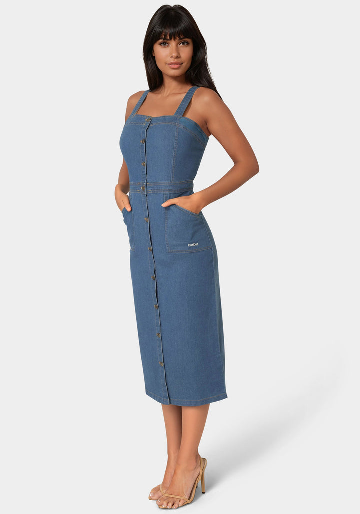Side View-The Welted Dress-Medium Wash