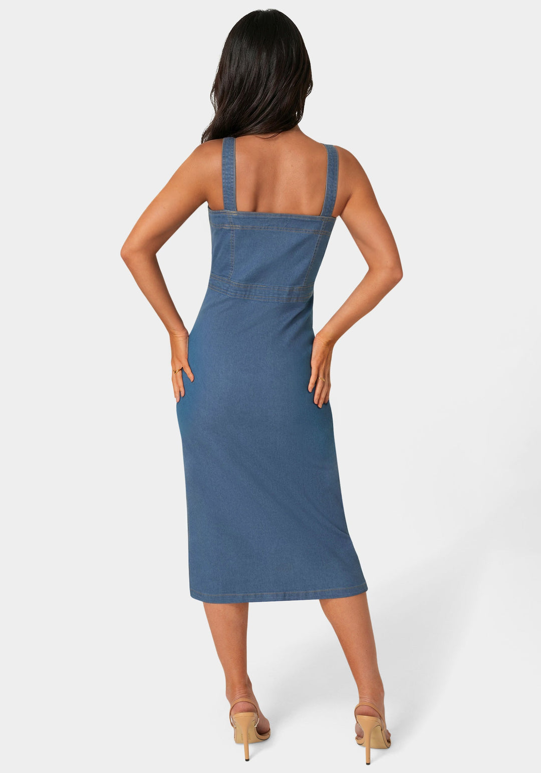 Back View-The Welted Dress-Medium Wash