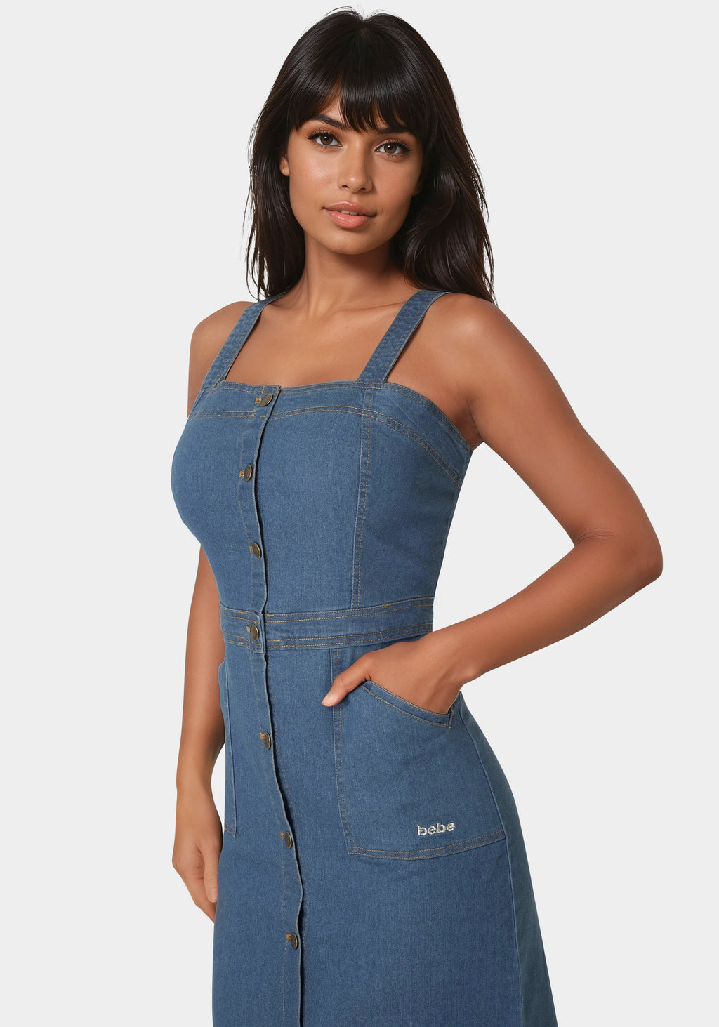 Detail View-The Welted Dress-Medium Wash