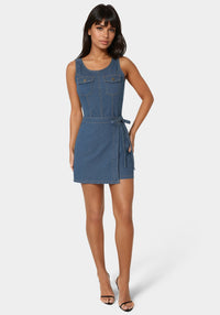Front View-The Layered Dress-Medium Wash