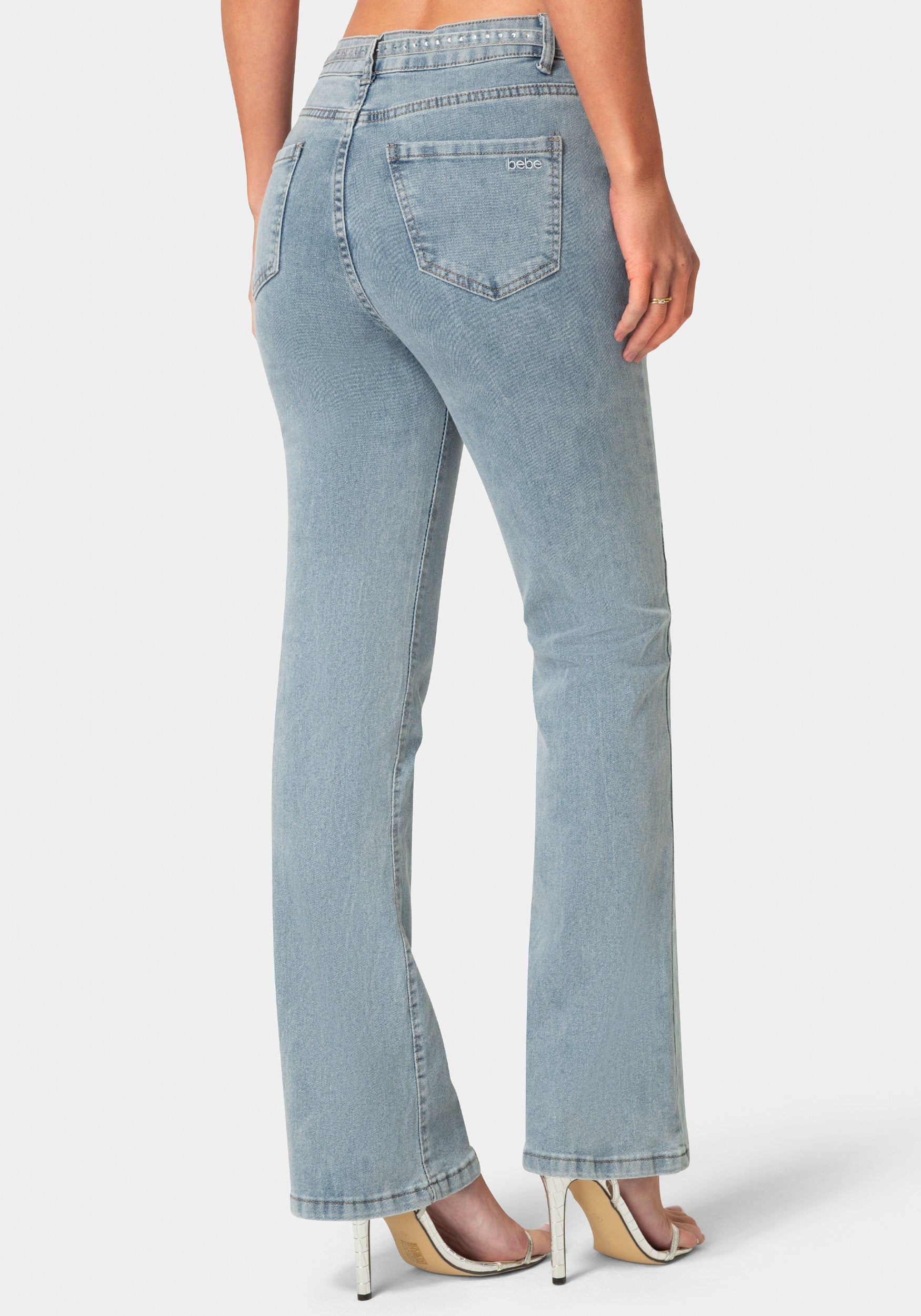 Back View-The Sparkle Tie Jean-Light Acid Wash