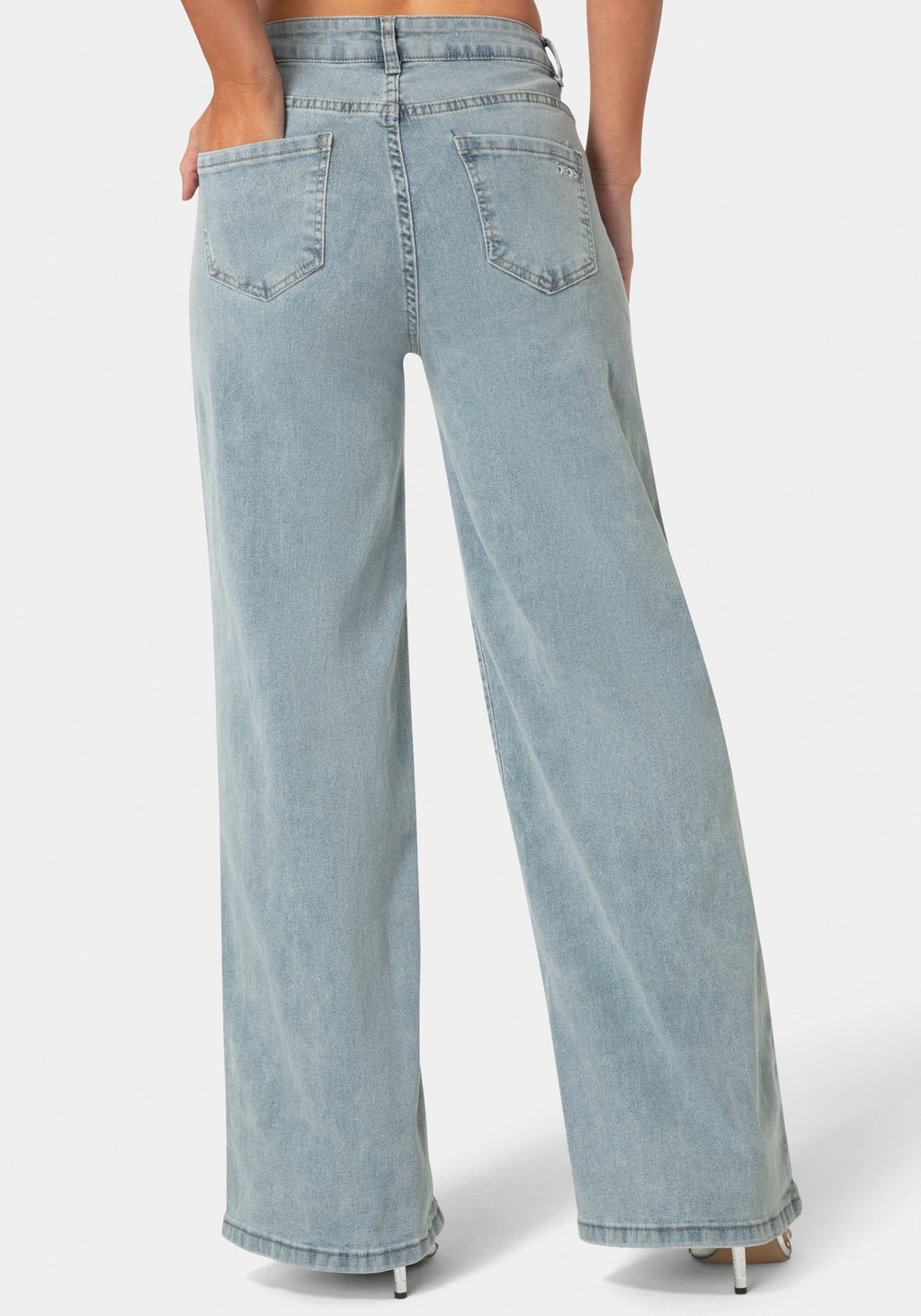 Back View-The Jeweled Jean-Light Acid Wash