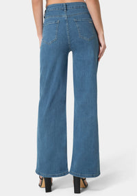 Back View-The Jeweled Jean-MEDIUM BLUE