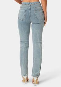 Back View-The Rosette Jean-Light Acid Wash