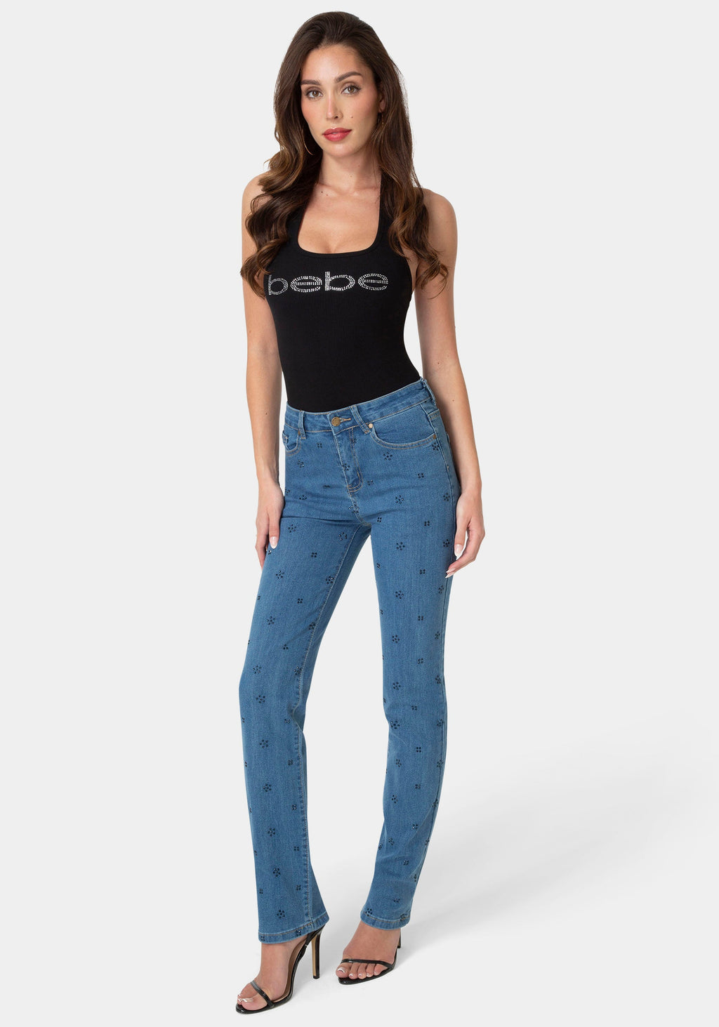 Detail View-The Rosette Jean-MEDIUM BLUE