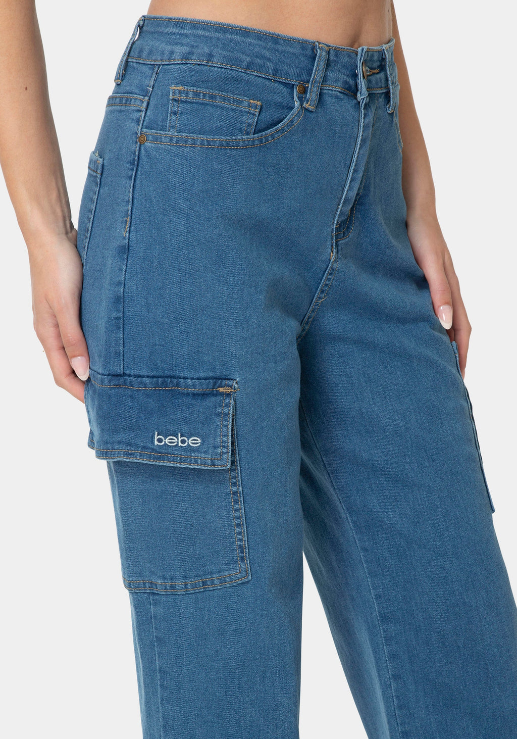 Side View-The Cargo Jean-MEDIUM BLUE