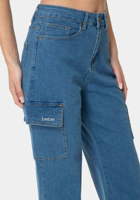 Side View-The Cargo Jean-MEDIUM BLUE