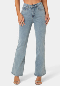 Front View-The Studded Jean-Light Acid Wash