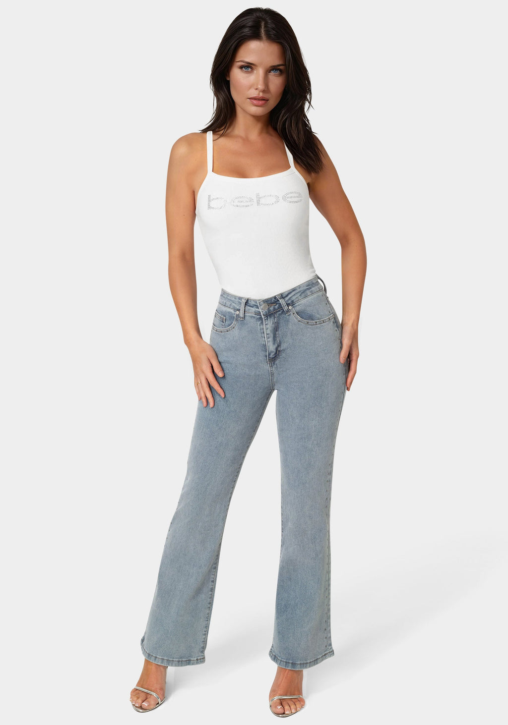 Side View-The Studded Jean-Light Acid Wash
