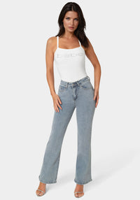 Side View-The Studded Jean-Light Acid Wash