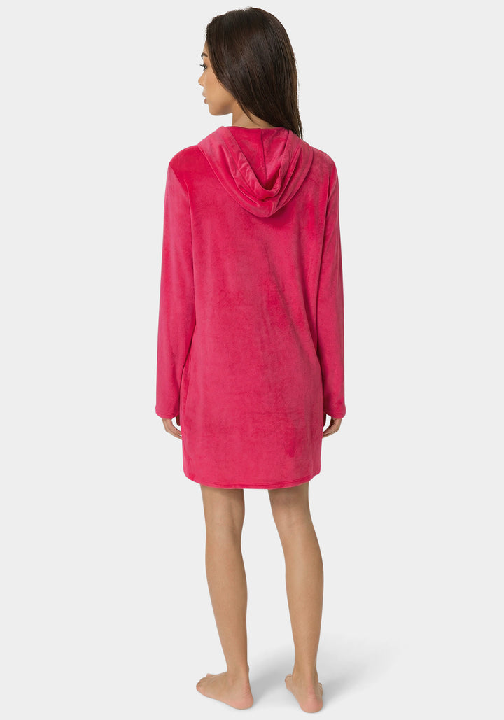 Back View-Velour Dorm Shirts-Crimson