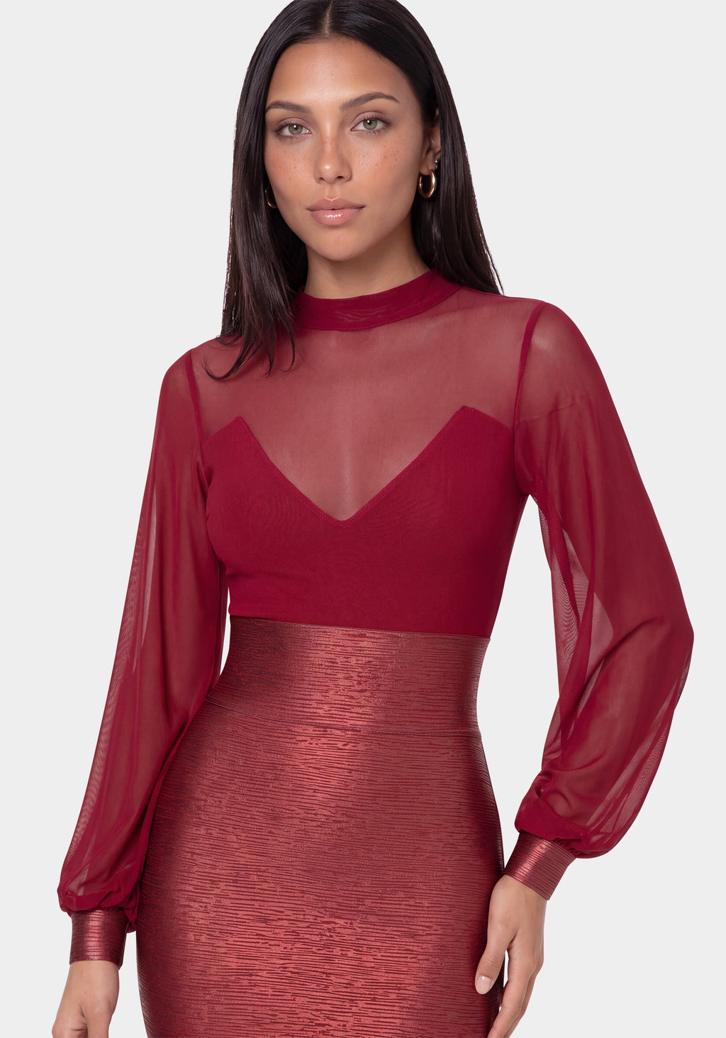 Other View-Bandage Sparkle Dress-Wine
