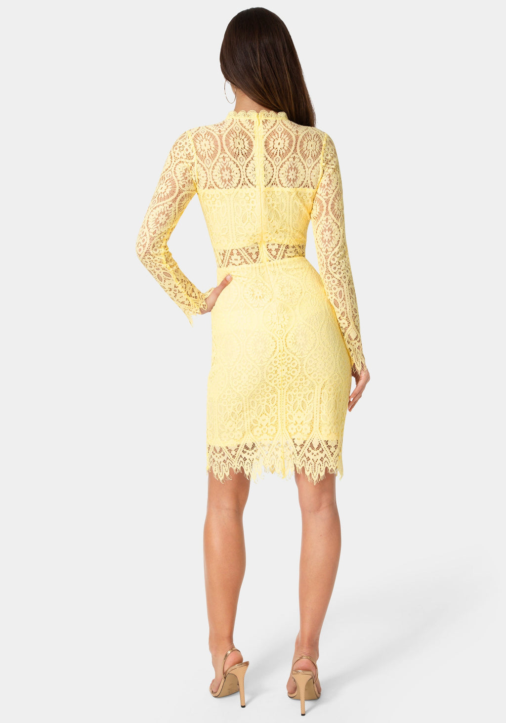 Back View-Bandeau Lace Dress-Butter