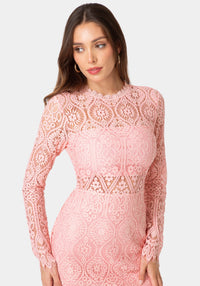 Other View-Bandeau Lace Dress-Rose
