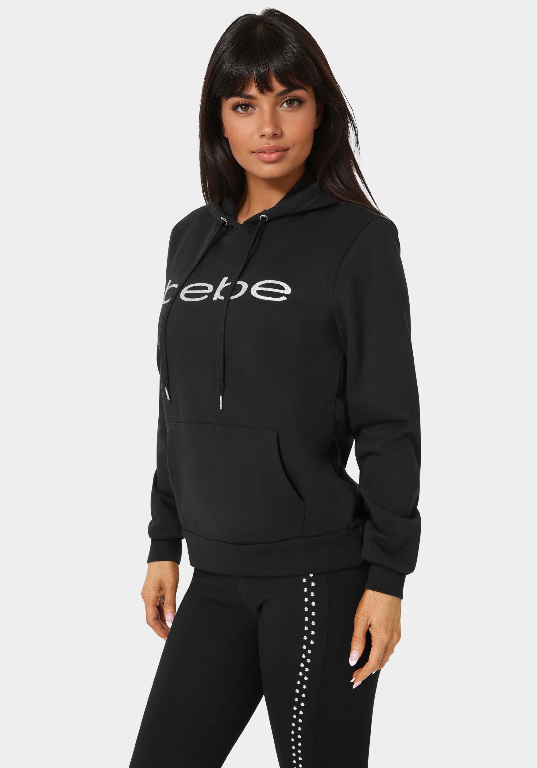 Glitter Logo Fleece Hoodie – bebe