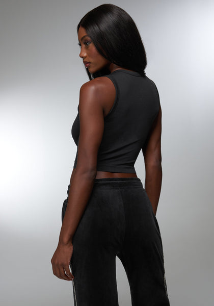 Rhinestone Logo Cropped Tank | bebe