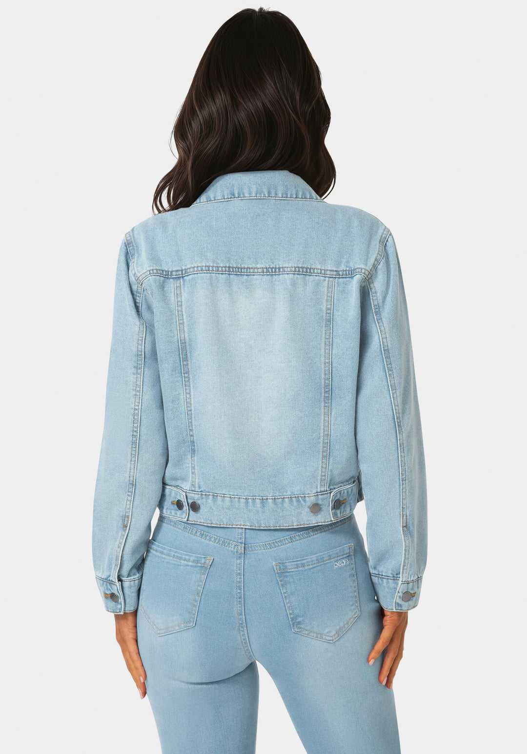 Back View-The Cargo Jacket-LIGHT WASH