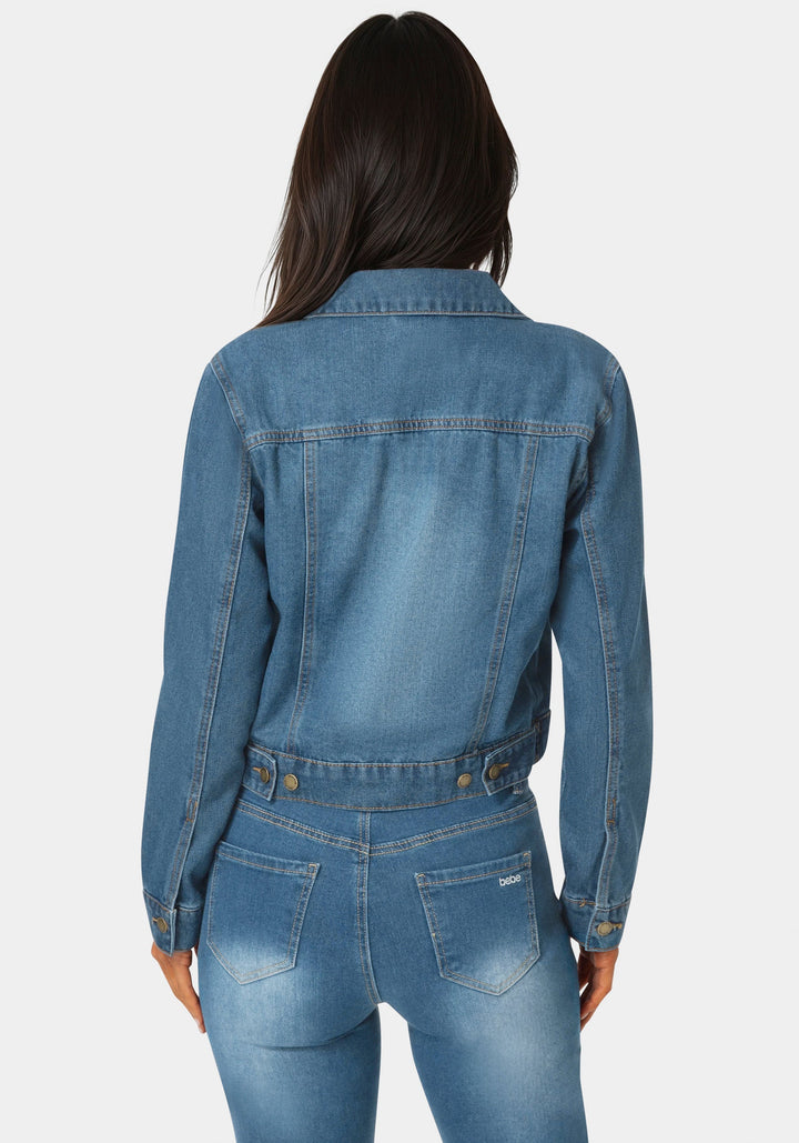 Back View-The Cargo Jacket-MEDIUM WASH