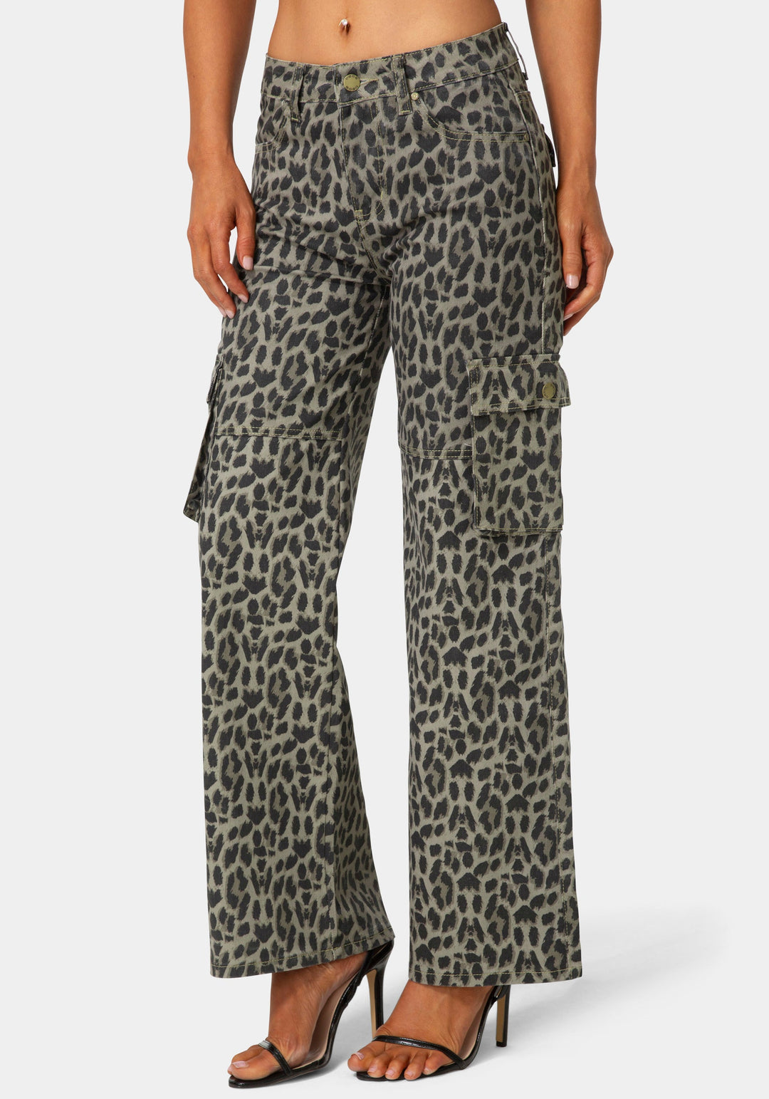 Front View-The Straight Cargo Jean-ANIMAL PRINT