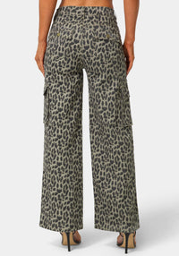 Back View-The Straight Cargo Jean-ANIMAL PRINT