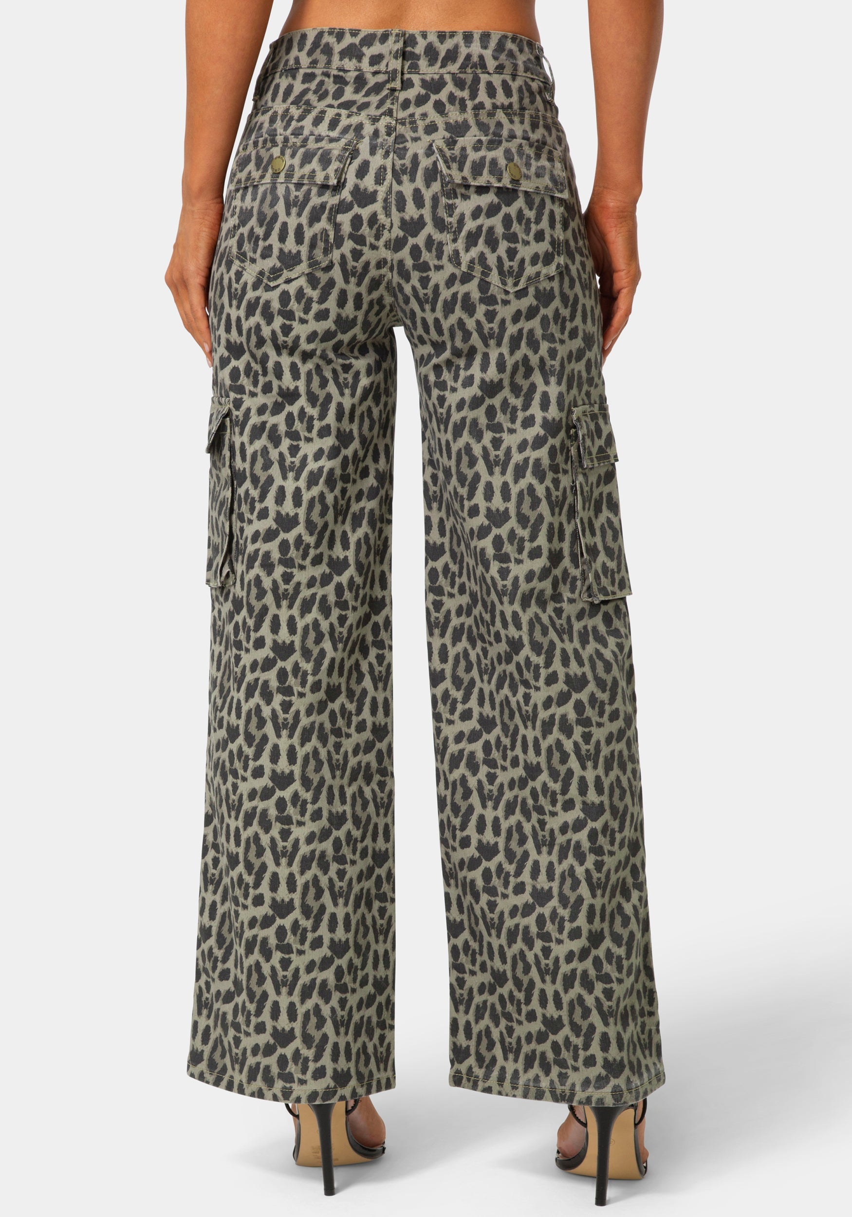 Back View-The Straight Cargo Jean-ANIMAL PRINT