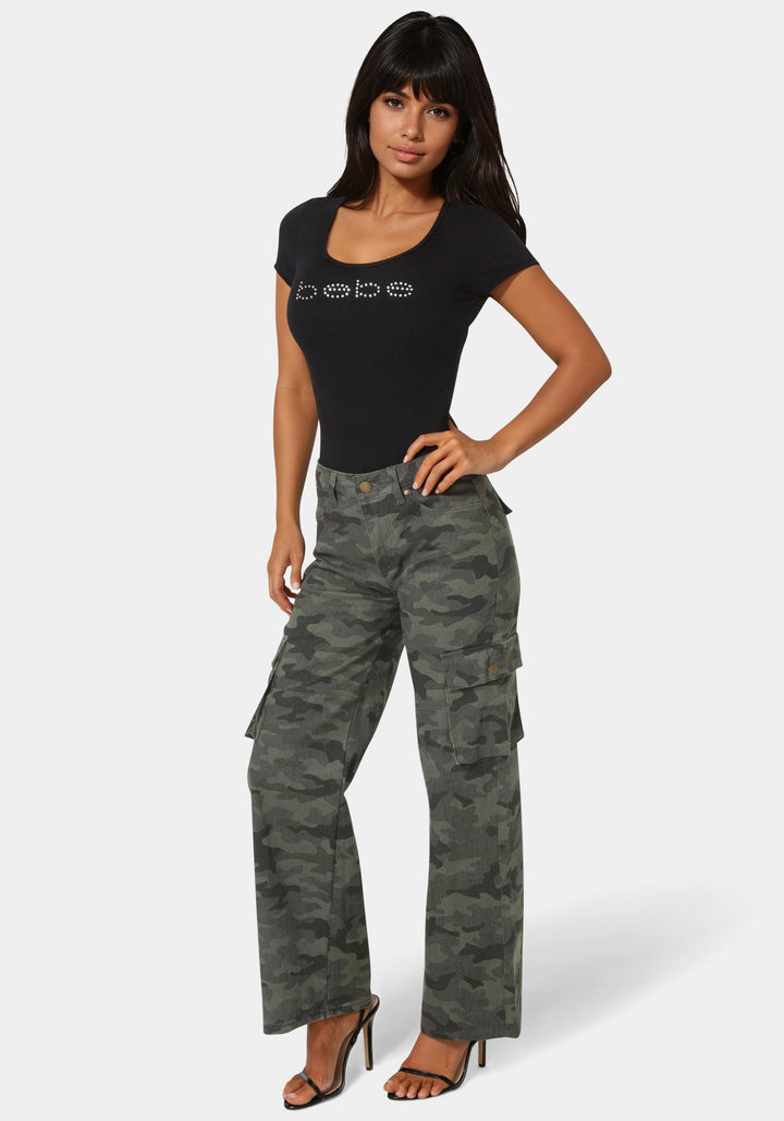 Side View-The Straight Cargo Jean-CAMO PRINT