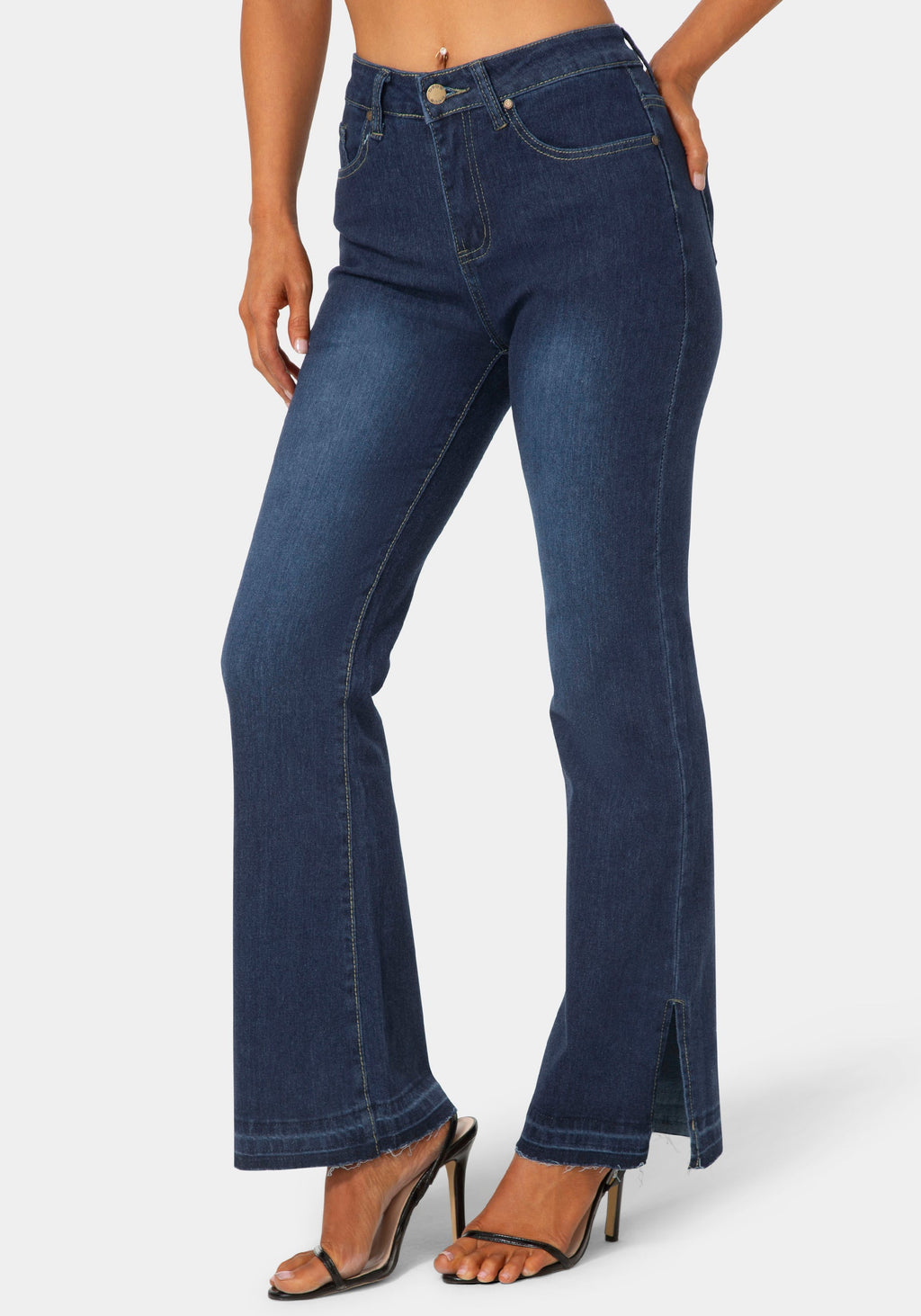 Front View-The Block Straight Jean-INDIGO WASH