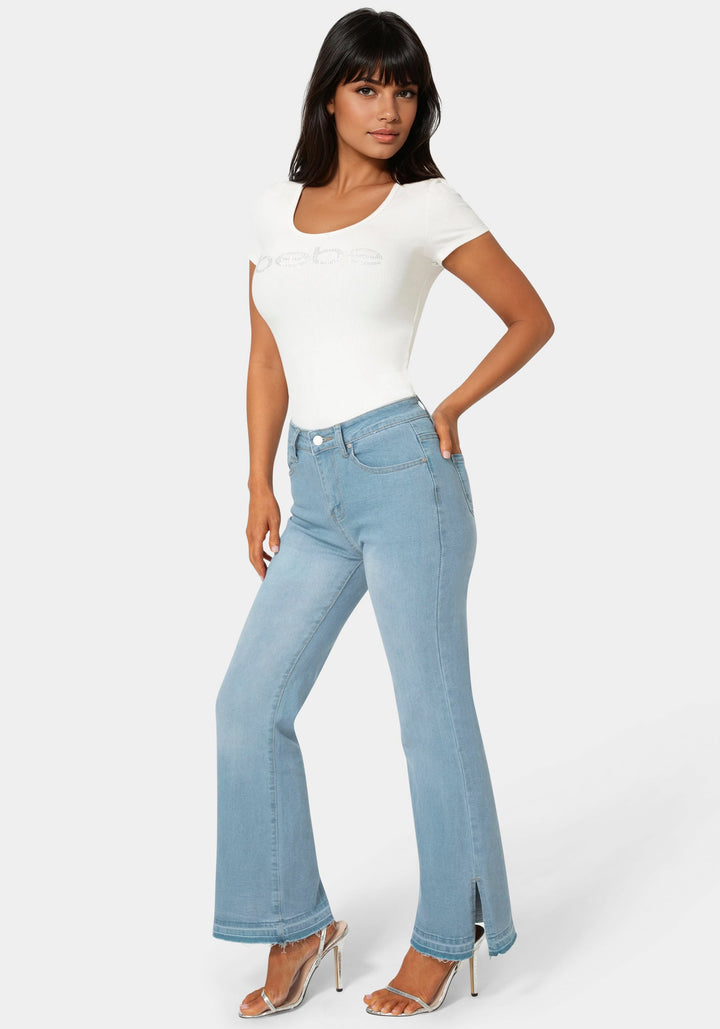 Side View-The Block Straight Jean-LIGHT BLUE