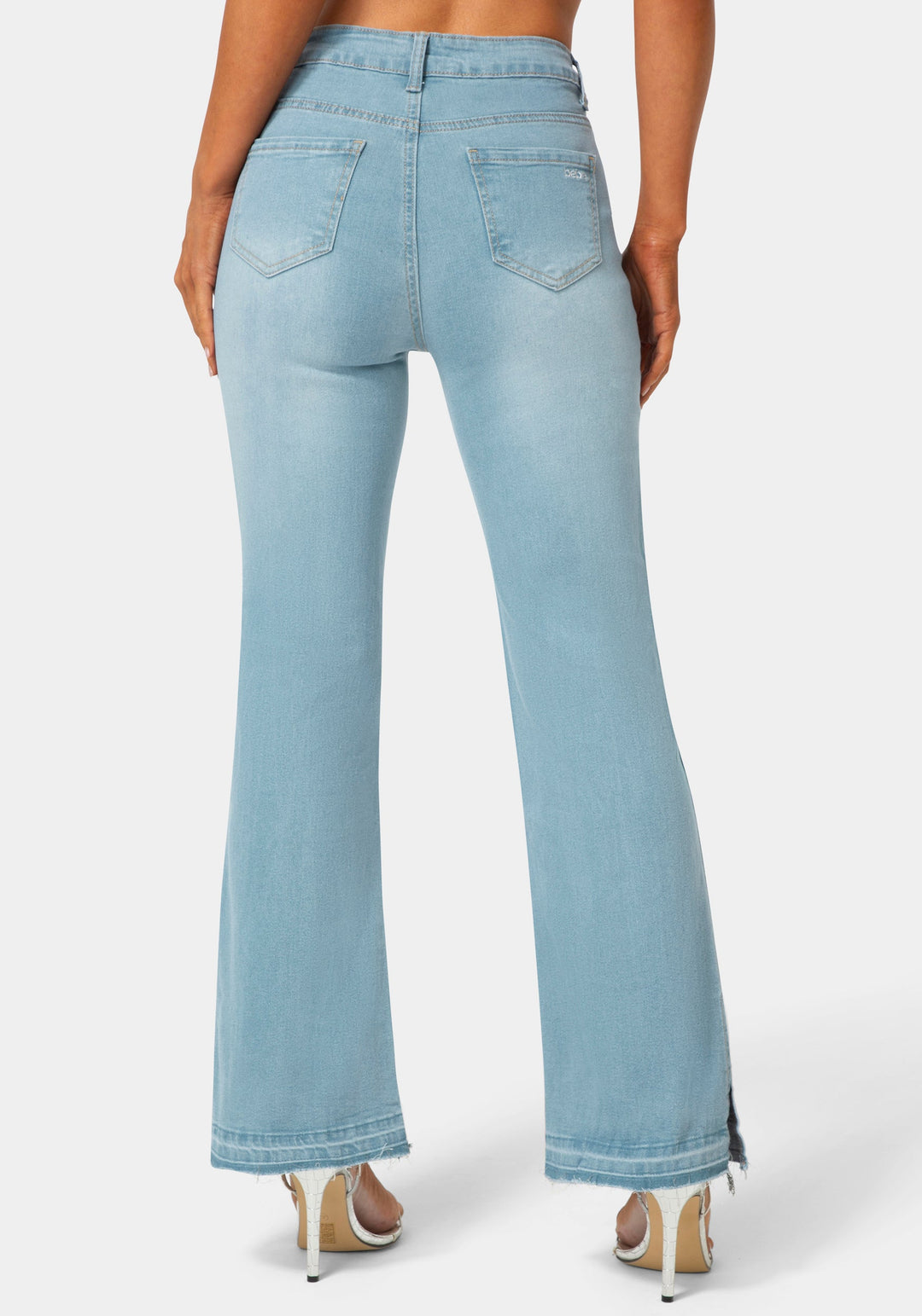 Back View-The Block Straight Jean-LIGHT BLUE