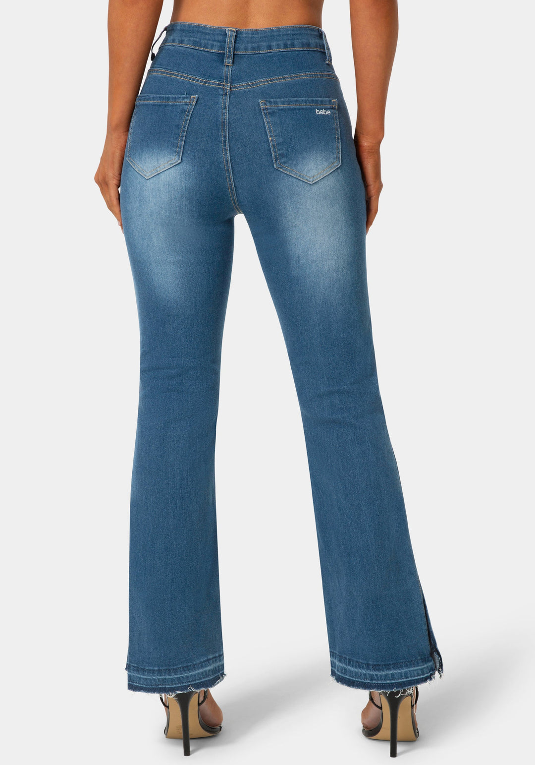 Back View-The Block Straight Jean-MEDIUM BLUE